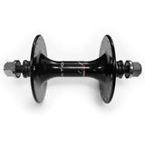 Miche Primato fixed track hubs with sealed bearings, large and small flange options, shown in black with detailed part view.