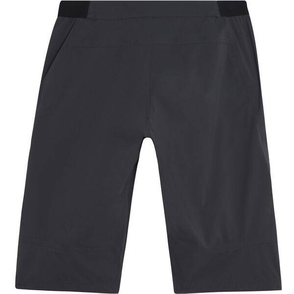 Madison DTE men's 3-layer waterproof cycling shorts with breathable fabric, shown on model in outdoor setting.