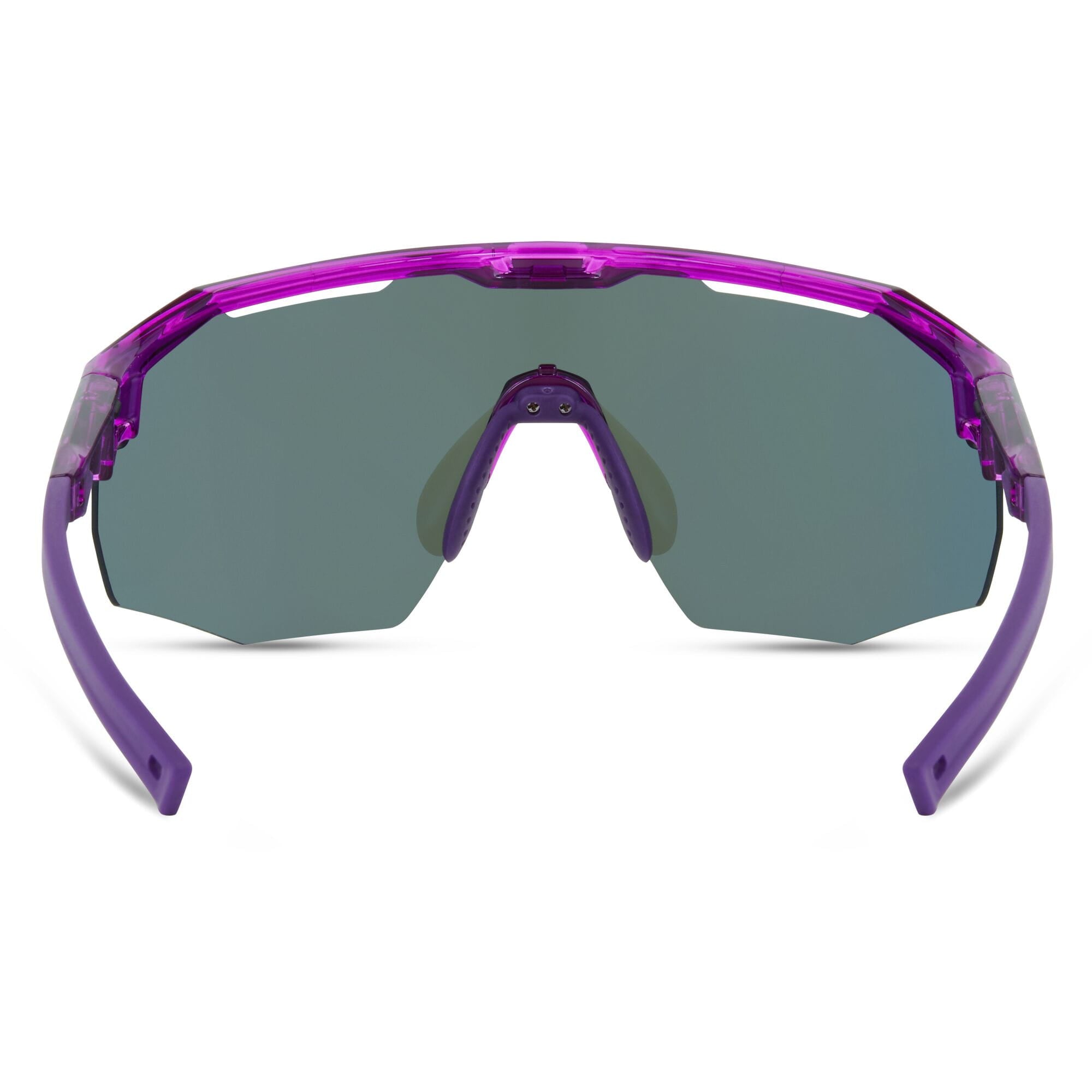 Madison Eyewear Cipher Crystal Gloss purple sunglasses with purple mirror lenses and stylish clothing design