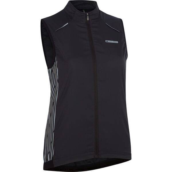 Madison Stellar reflective windproof women's gilet vest with pockets and ventilation, designed for active outdoor wear.