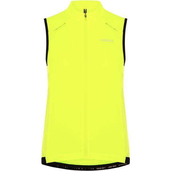 Madison Stellar Reflective Windproof Women's Gilet vest with pockets and ventilation, designed for active outdoor wear.