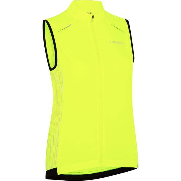 Madison Stellar reflective windproof women's gilet vest with pockets and ventilation, suitable for outdoor activities.