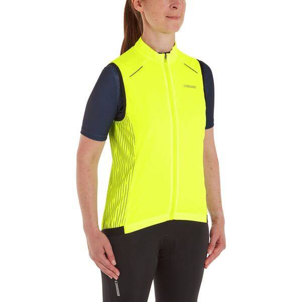 Madison Stellar reflective windproof women's gilet vest with pockets and ventilation, suitable for outdoor activities.