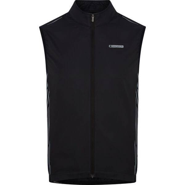 Madison Stellar Reflective Windproof Men's Gilet vest for outdoor activities, featuring high visibility and lightweight design.