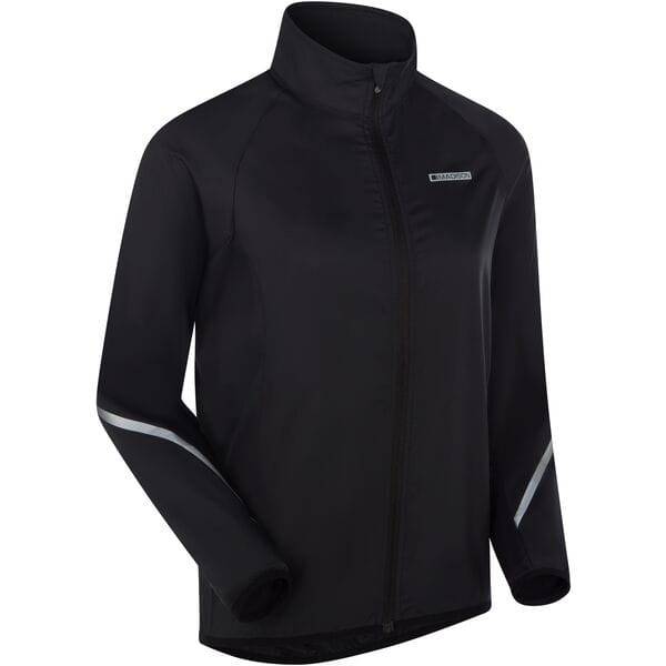 Madison youth packable jacket with reflective details, shown folded in stow pouch, lightweight and suitable for active outdoor wear.