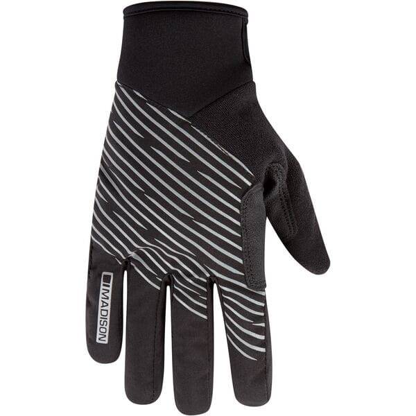 Madison Stellar reflective waterproof thermal gloves with touchscreen compatibility, featuring insulated design for cold weather use.