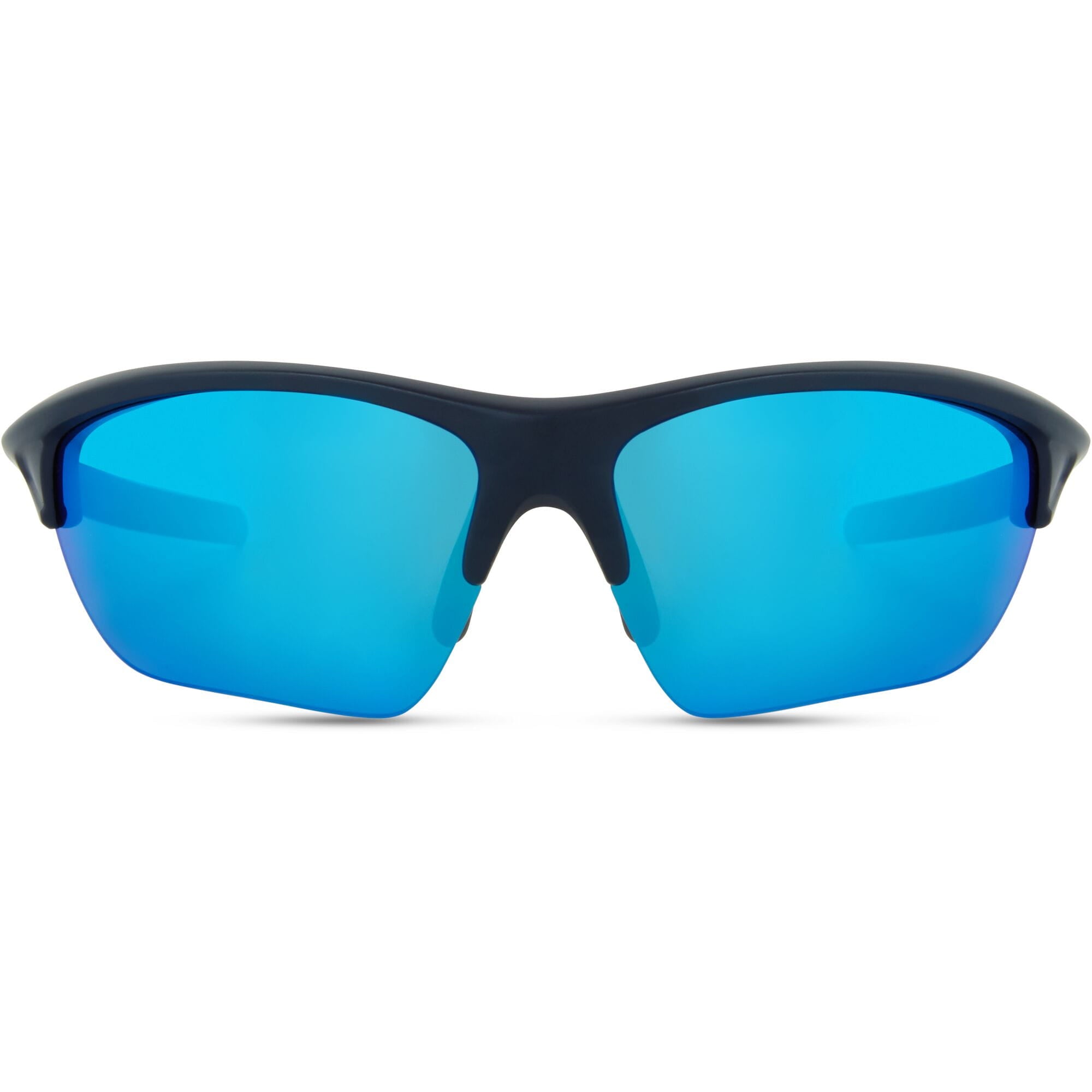 Madison Eyewear Mission Ink Navy sunglasses with blue mirror polycarbonate lenses and stylish frame design.