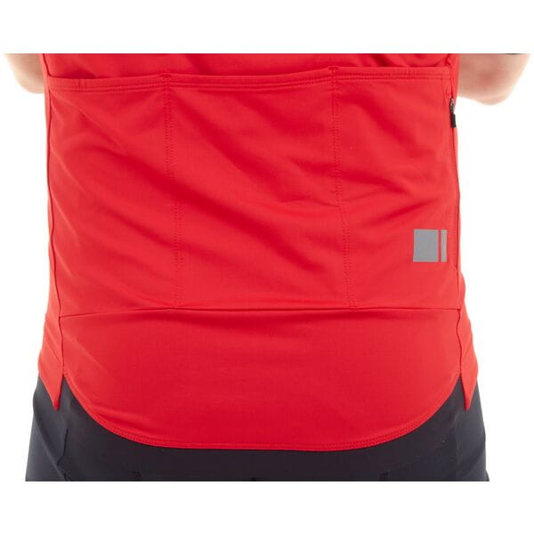 Madison Flux men's black short sleeve cycling jersey with pockets and zipper, designed for cycling comfort and performance.