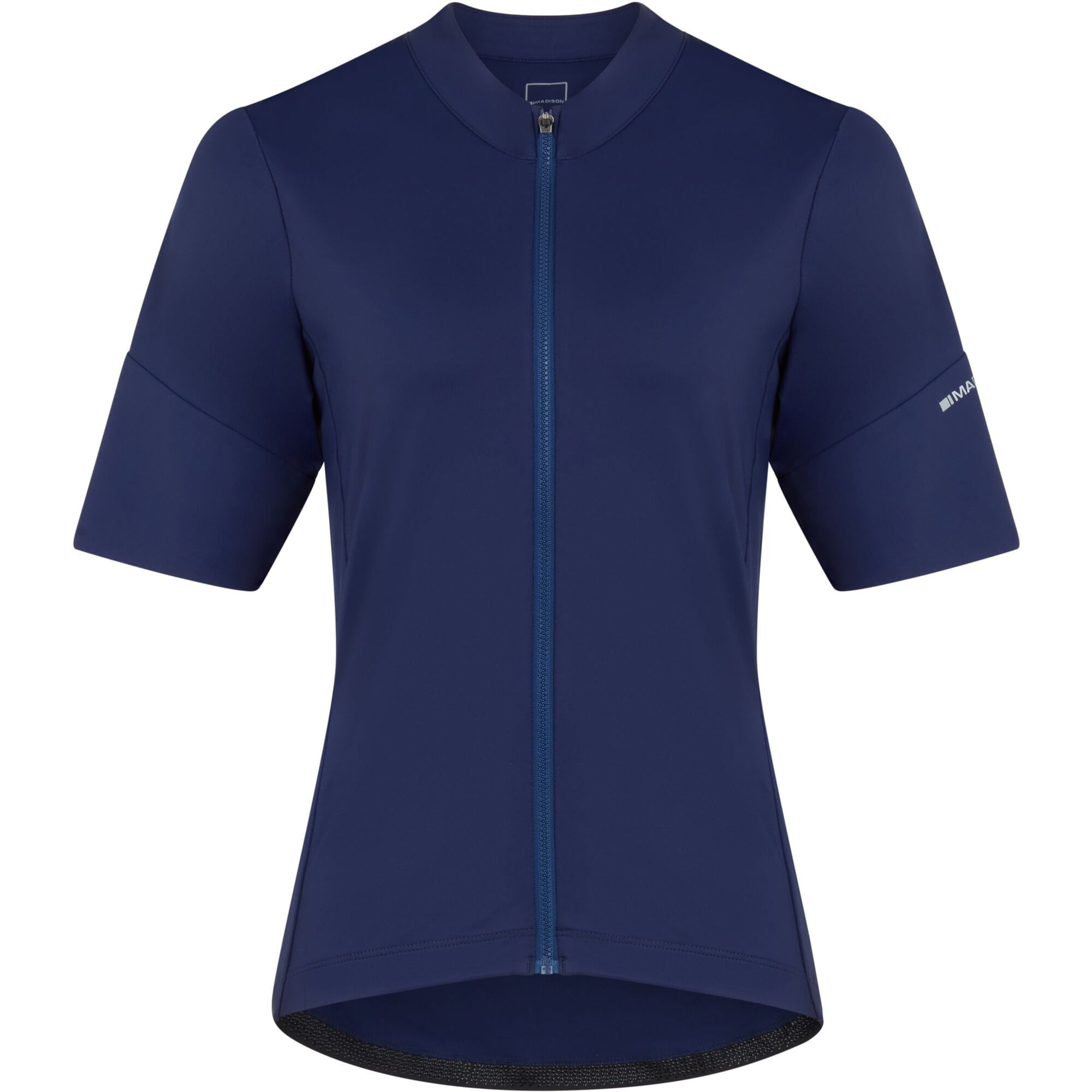 Madison Flux Women's Short Sleeve Jersey shirt in lightweight fabric, featuring a fitted design and crew neckline.