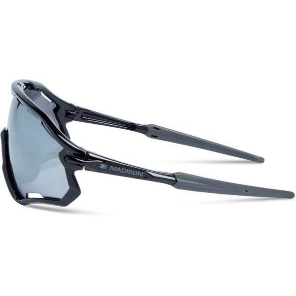 Madison Eyewear Code Breaker II sunglasses with interchangeable lenses and RX compatibility, showcasing stylish frames and lens options.