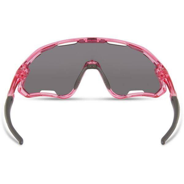 Madison Eyewear Code Breaker sunglasses 3-lens pack with crystal gloss pink frames, featuring silver mirror, amber, and clear lenses.
