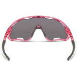 Madison Eyewear Code Breaker sunglasses 3-lens pack with crystal gloss pink frames, featuring silver mirror, amber, and clear lenses.