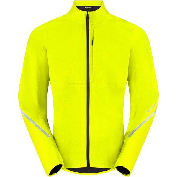 Madison men's waterproof cycling jacket with reflective safety features, lightweight and designed for outdoor riding.