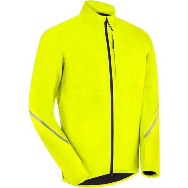 Madison men's waterproof cycling jacket with reflective safety features, lightweight and breathable, suitable for outdoor riding.