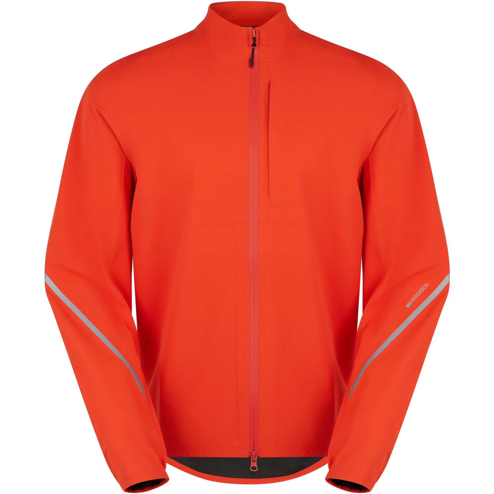 Madison men's waterproof cycling jacket with reflective safety inserts, lightweight and designed for outdoor riding.