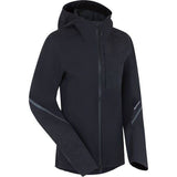 Madison Roam women's waterproof 2-layer jacket with packable hood and reflective details, suitable for outdoor weather.