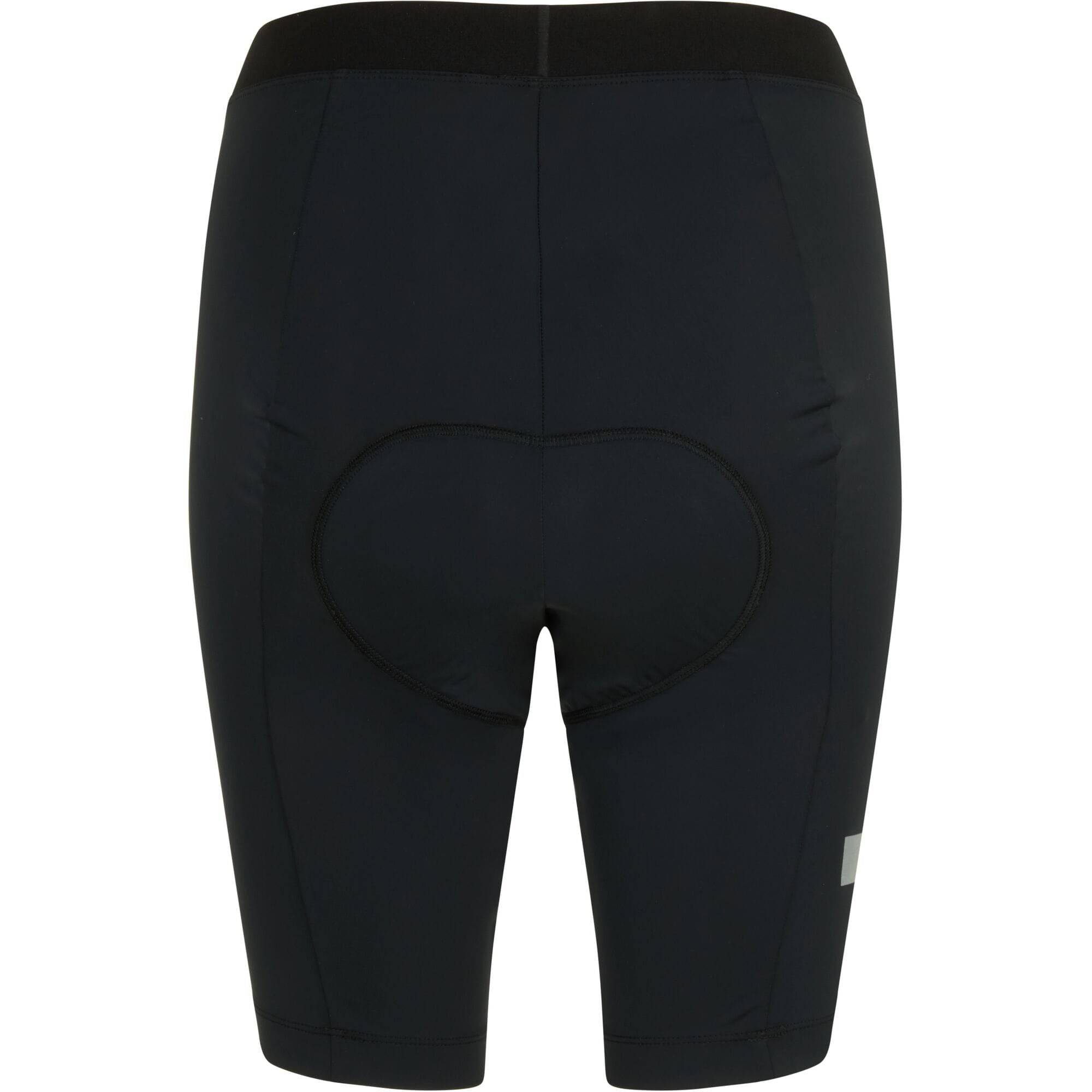 Madison women's cycling shorts with gel pad for comfort and performance, featuring a sleek, fitted design in black fabric.