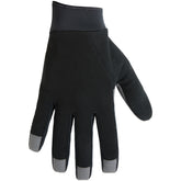 Madison Freewheel Youth Gel Pad Trail Gloves with silicone grip for MTB riding, showing padded palms and snug wrist fit.