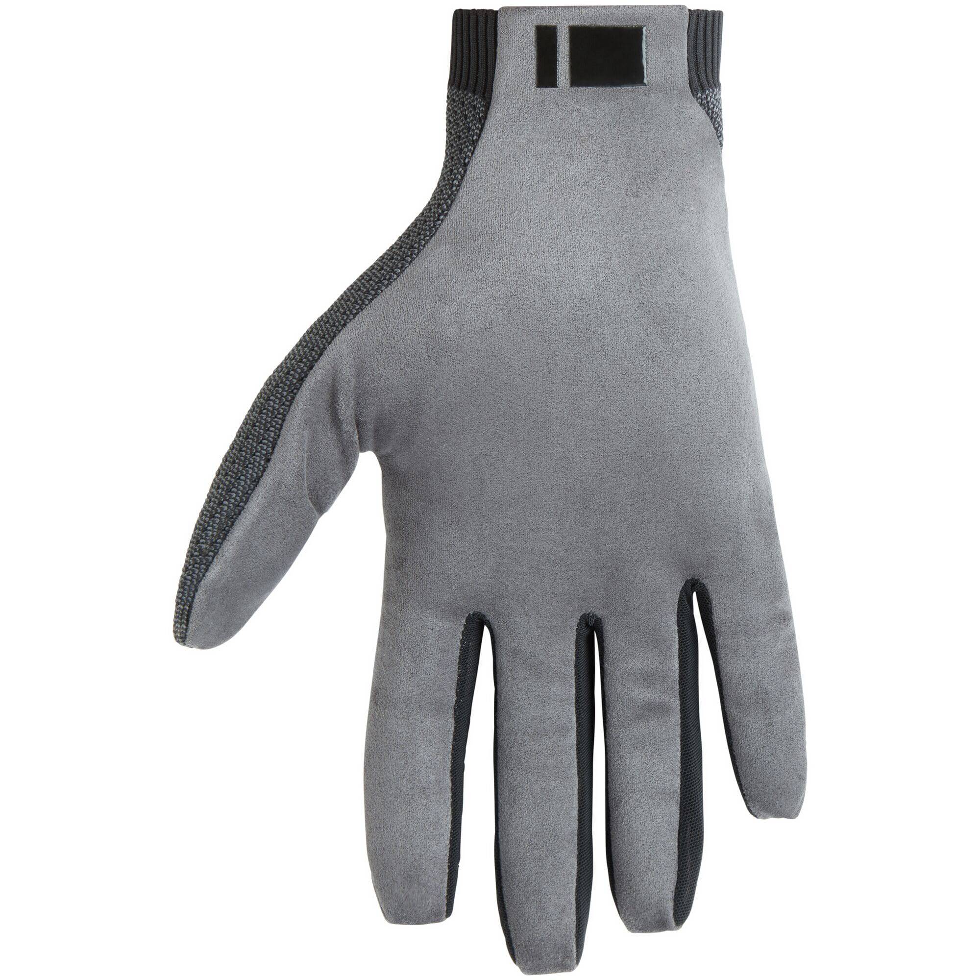 Madison Flux Trail gloves with touchscreen fingertips, durable AX suede palm, unisex cycling gloves for outdoor riding.