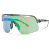 Madison Eyewear Crypto Air Crystal Smoke Sunglasses - Green Mirror Lens