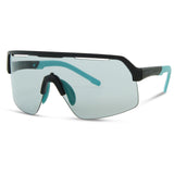 Madison Eyewear Crypto Matt Black Air Sunglasses with Photochromic Cat 1-3 lenses, showcasing sleek design and lens transition.