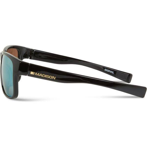 Madison Eyewear Signal gloss black sunglasses with bronze mirror lenses and UV protection, stylish sunglasses for sun protection.