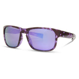 Madison Eyewear Signal crystal tortoise shell sunglasses with purple mirror lenses, stylish eyewear for a bold look.