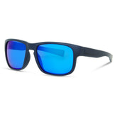 Madison Eyewear Signal Ink Navy sunglasses with blue mirror polycarbonate lenses, stylish eyewear for fashion and UV protection.