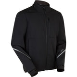Madison DTE Workshop men's softshell cycling and work jacket with 3-layer insulation, black, showing front view and zipper details.