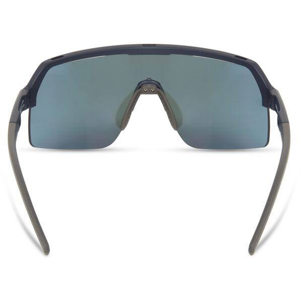 Madison Eyewear Crypto Air Ink Navy sunglasses with three lens packs including blue mirror, amber, and clear lenses, stylish eyewear.