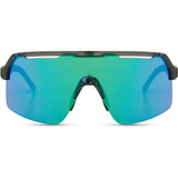 Madison Eyewear Crypto Air Gloss Smoke Green Splatter sunglasses with three lenses in green, amber, and clear.