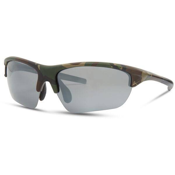 Madison Eyewear Mission Camo sunglasses with silver mirror and bronze yellow polarized lenses, stylish outdoor eyewear.