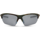 Madison Eyewear Mission Camo sunglasses with silver mirror and bronze yellow polarized lenses, stylish clothing accessory.