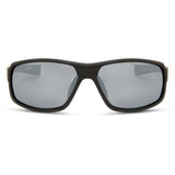 Madison Eyewear Target Matt Black polarized sunglasses with three lens options: silver mirror, bronze, and yellow.