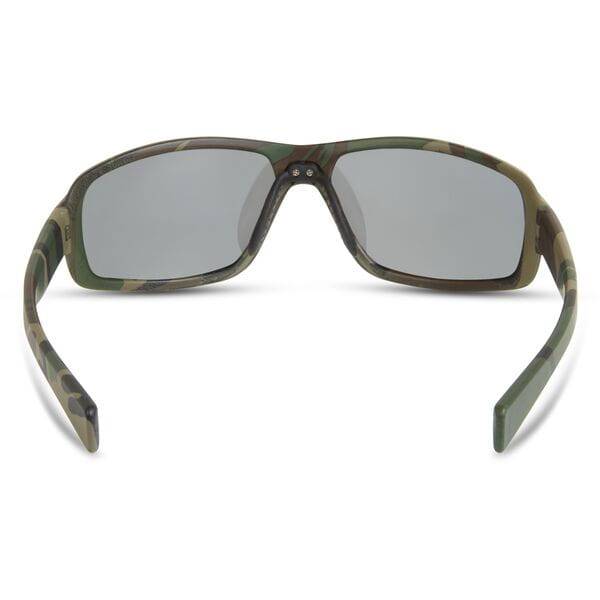 Madison Eyewear Target Camo Polarised Sunglasses with three lenses in silver mirror, bronze, and yellow colors.