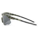 Madison Eyewear Shields green camo sunglasses with silver mirror, bronze, and yellow polarized lenses, stylish outdoor eyewear.