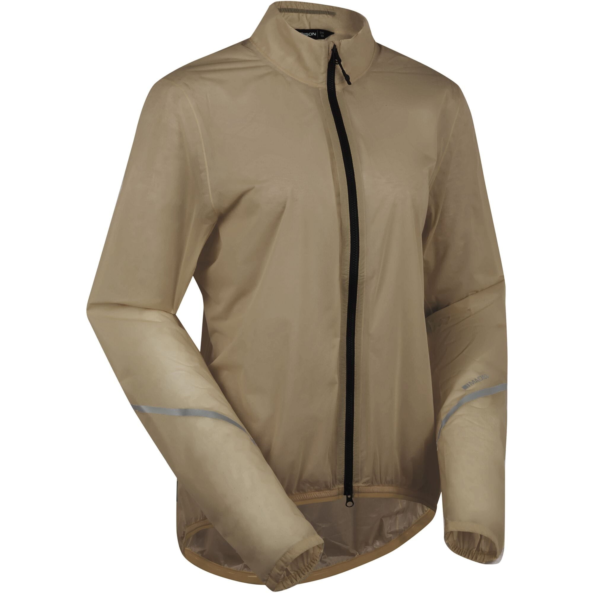 Madison Flux 2L waterproof women's cycling jacket with reflective inserts, lightweight and packable for outdoor riding.