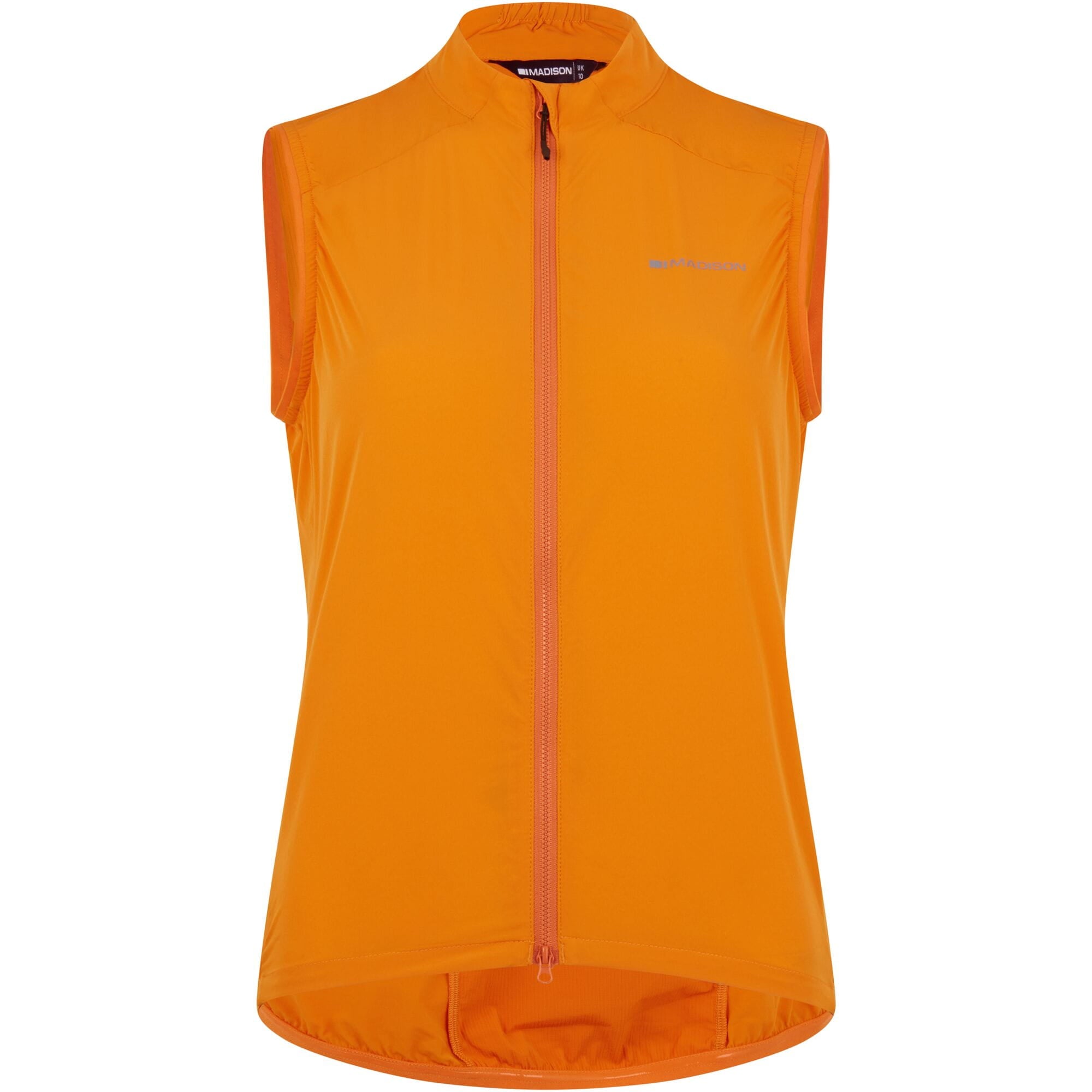 Madison women's windproof packable cycling gilet with reflective inserts, lightweight and suitable for outdoor riding.