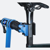 Park Tool 1971 clamp adapter for D-profile seatposts, used for workshop repair stand setups with bicycle repair tools.