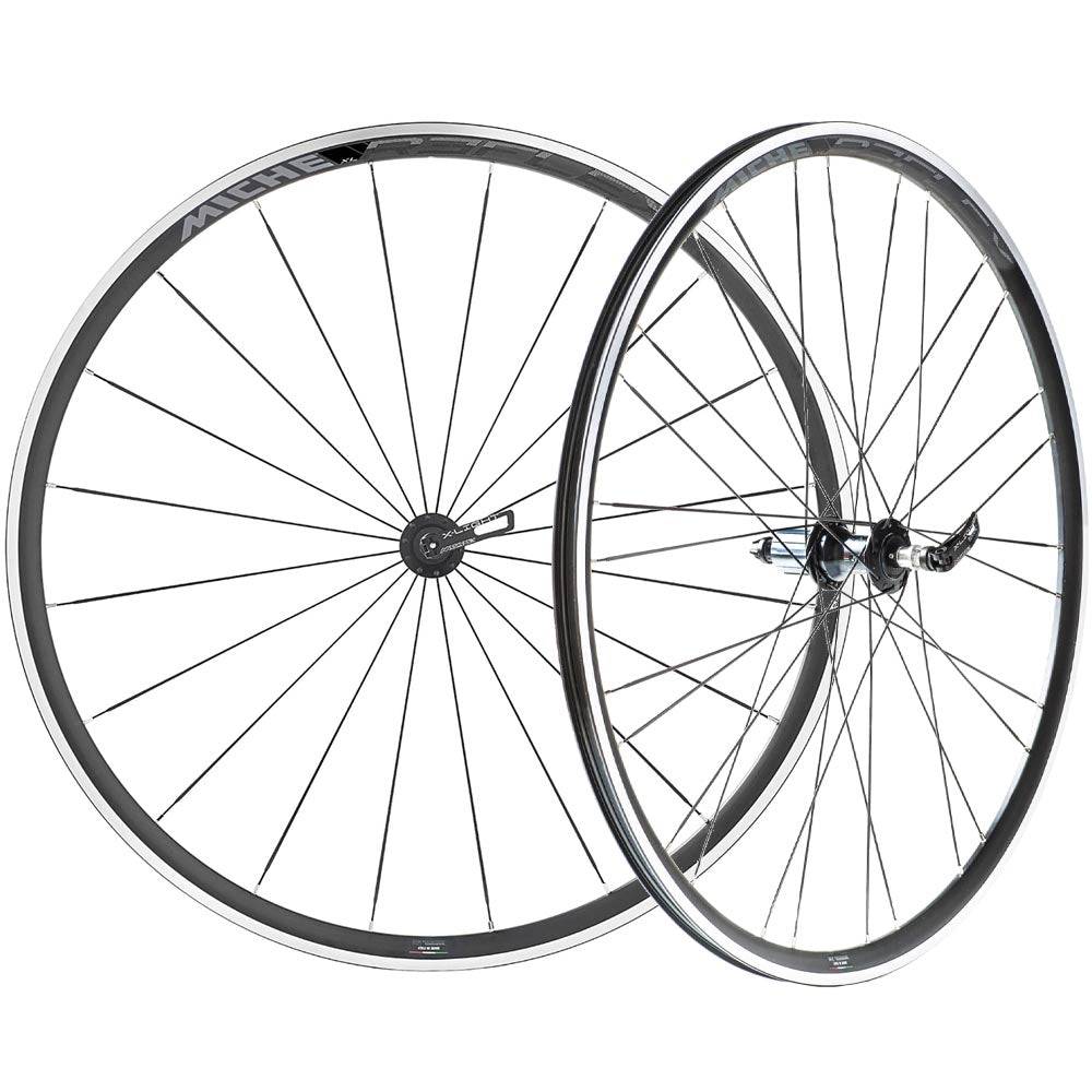 Miche Reflex XL road bike wheels with CNC machined rims, rim brake compatible, featuring lightweight aerodynamic design.