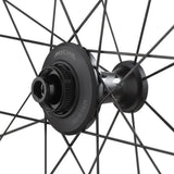 Miche Kleos RD 36mm tubeless road wheel with aerodynamic design and ceramic bearings, showcasing sleek wheel profile and build.