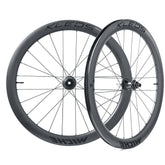 Miche Kleos RD 50mm tubeless road wheel with ceramic bearings and aerodynamic design, featuring a sleek black finish.