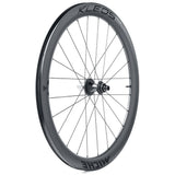 Miche Kleos RD 50mm tubeless road wheel with ceramic bearings and aerodynamic design, showcasing sleek rim and tire setup.
