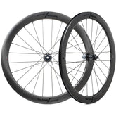 Miche SWR Evo 50 tubeless road disc brake wheels with carbon rims and AL 7075 hubs, featuring lightweight component design.