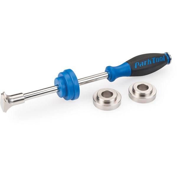Park Tool BBT-30.4 bottom bracket bearing tool set for BB30, PF30, EVO, and 386 bike bottom brackets, used in workshop.
