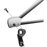 M Part Ghost Black alloy gear hanger for bike frame protection, durable component with sleek black finish.