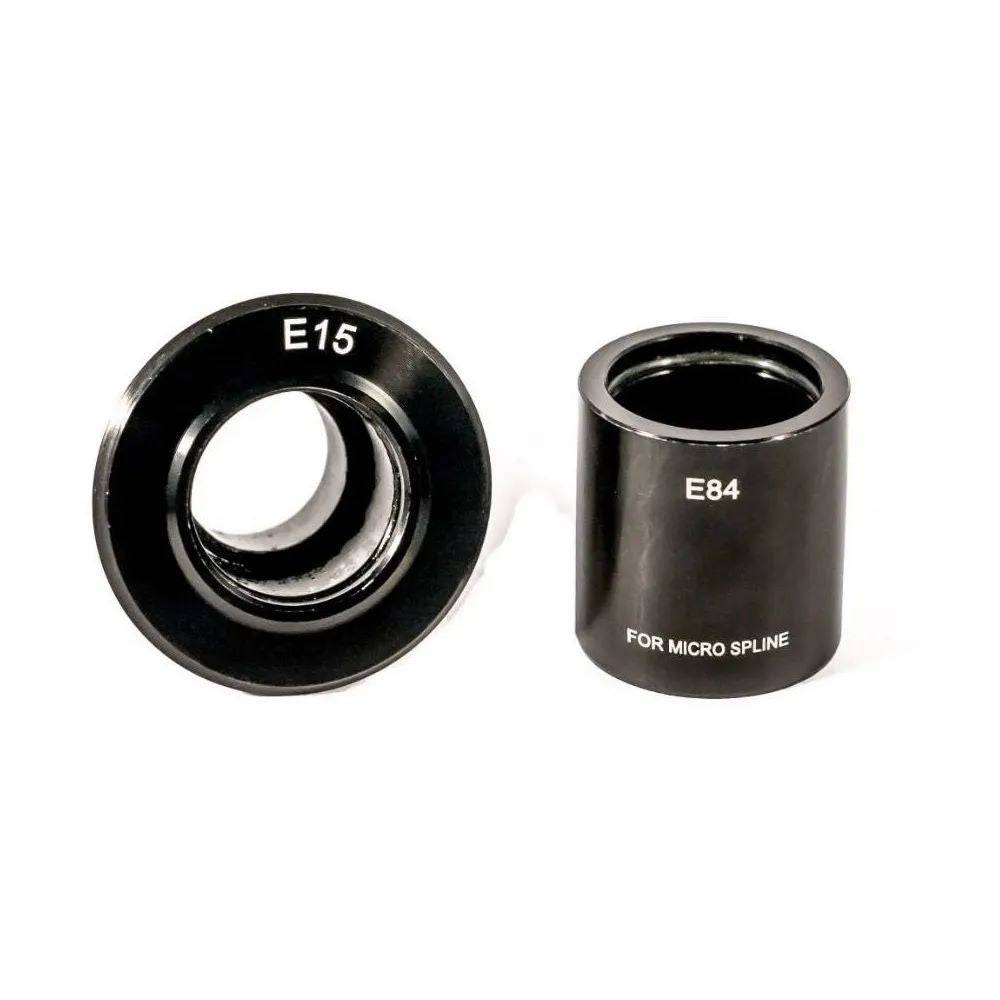 Stan's NoTubes NEO rear end caps for Shimano Micro Spline hubs, compatible with 12x142, 12x148, and 12x157 wheel sizes.