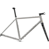 Genesis Croix De Fer Titanium gravel frameset with carbon fork and disc brake mounts for versatile riding.