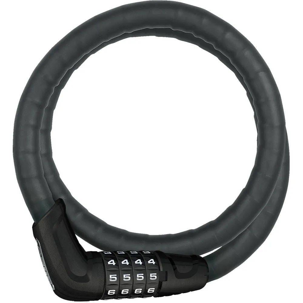 ABUS Steel-O-Flex 6615C/120/15 BK SCMU bike lock with keyless code, flexible steel chain and black protective coating.