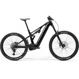 Merida eOne-Eighty 400 e-Mountain Bike with Bosch Performance Line CX motor and 180mm suspension, ready for trail riding.